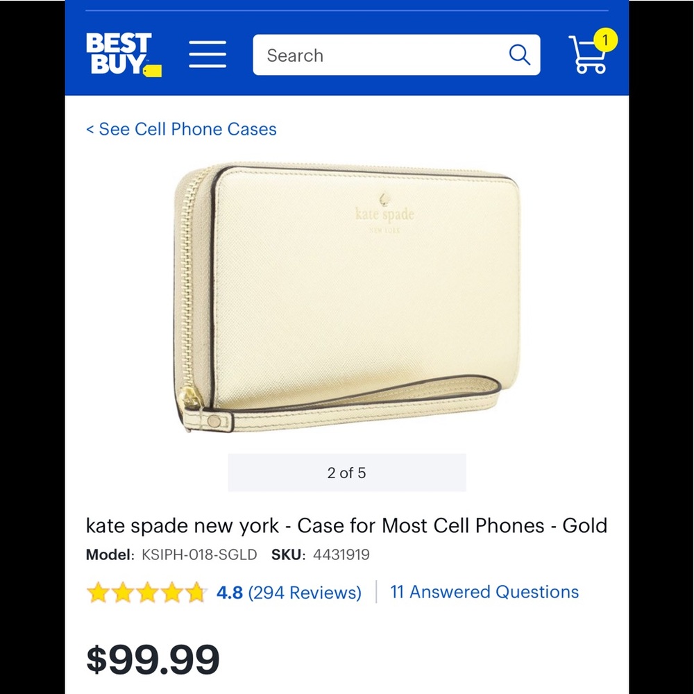 🔥Like NEW!🔥 Gold Kate Spade cellphone wallet